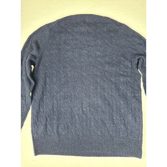 NWT Brooks brothers cableknit crew neck wool sweaters navy Men’s XL - Picture 6 of 9